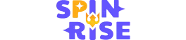SpinRise Casino – Markenlogo in Orange auf schwarzem Hintergrund im Footer